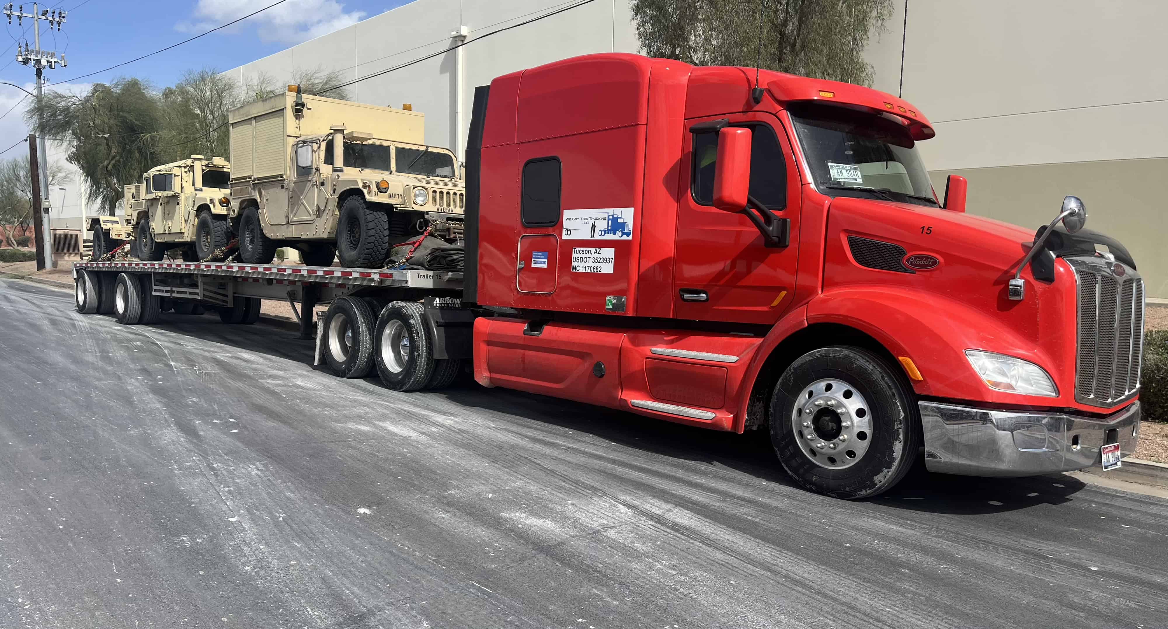 Secured flatbed load—Freight Girlz open-deck dispatch