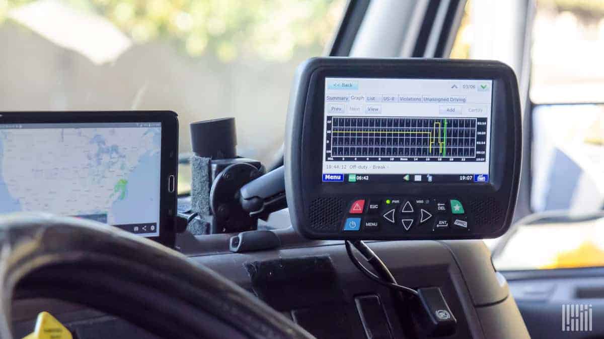ELD display inside a semi